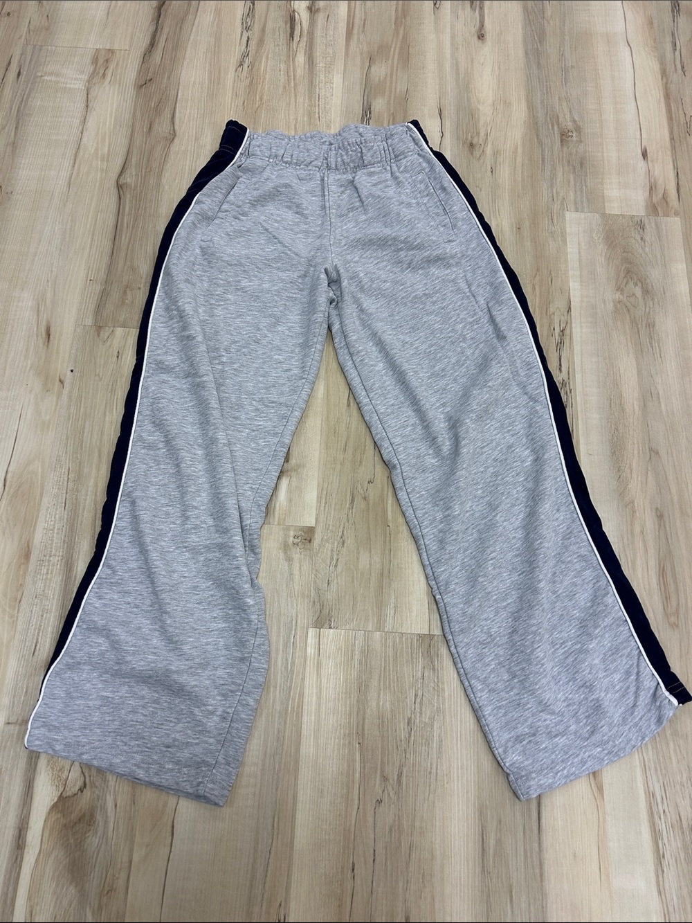 Stradivarius Gray Sweatpants with Navy Side Panels